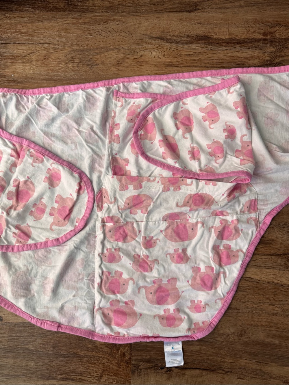 Miracle Blanket Pink Elephant Swaddle Blanket